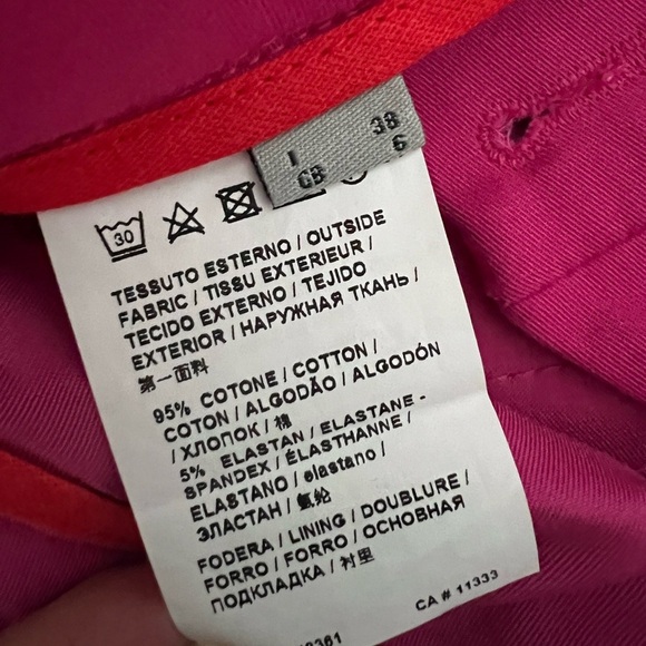 PINKO Fuschia Pink Pants Trousers Crop Capri Ankle Slits US 6 $458 Excellent - Picture 9 of 9